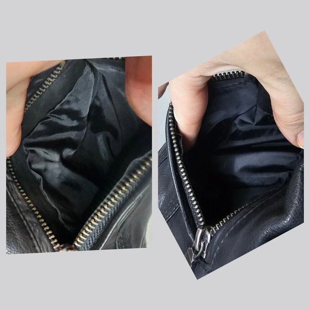 Vintage Y2K Guess Leather Moto Zip Jacket Pockets Size XL - Picture 11 of 12